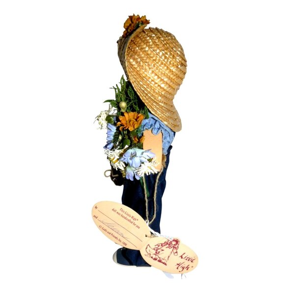 Lizzie High 1996 Wooden Folk Doll Maisie Bowman Accessories Tag Handcrafted Vtg - Picture 2 of 6